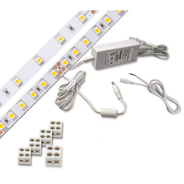 200 LED Tape Light 12V 2700K 16.4 ft. & Plug-In Adapter, Diode Led, Mfr#: DI-KIT-12V-BC2PG60-2700